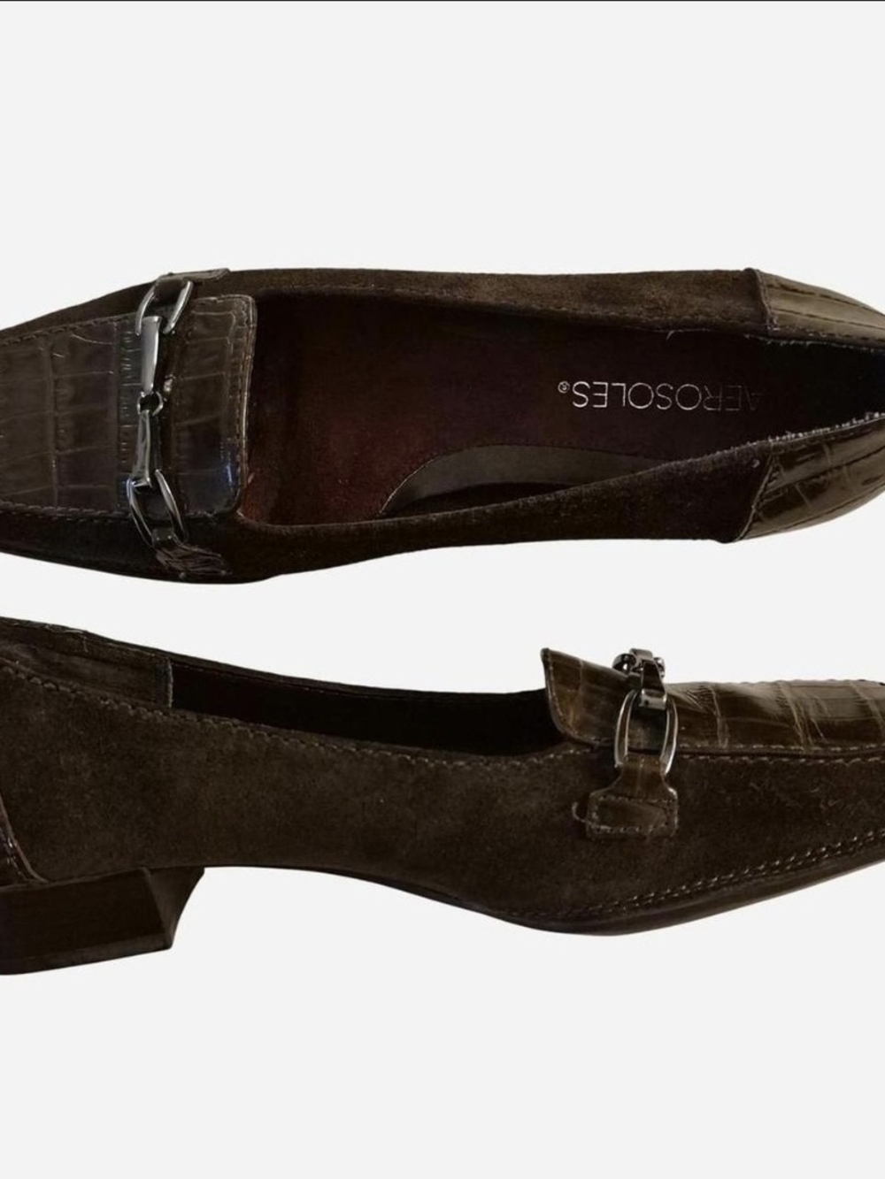 Aerosoles Dark Brown Suede Bit Loafers
